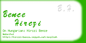 bence hirczi business card